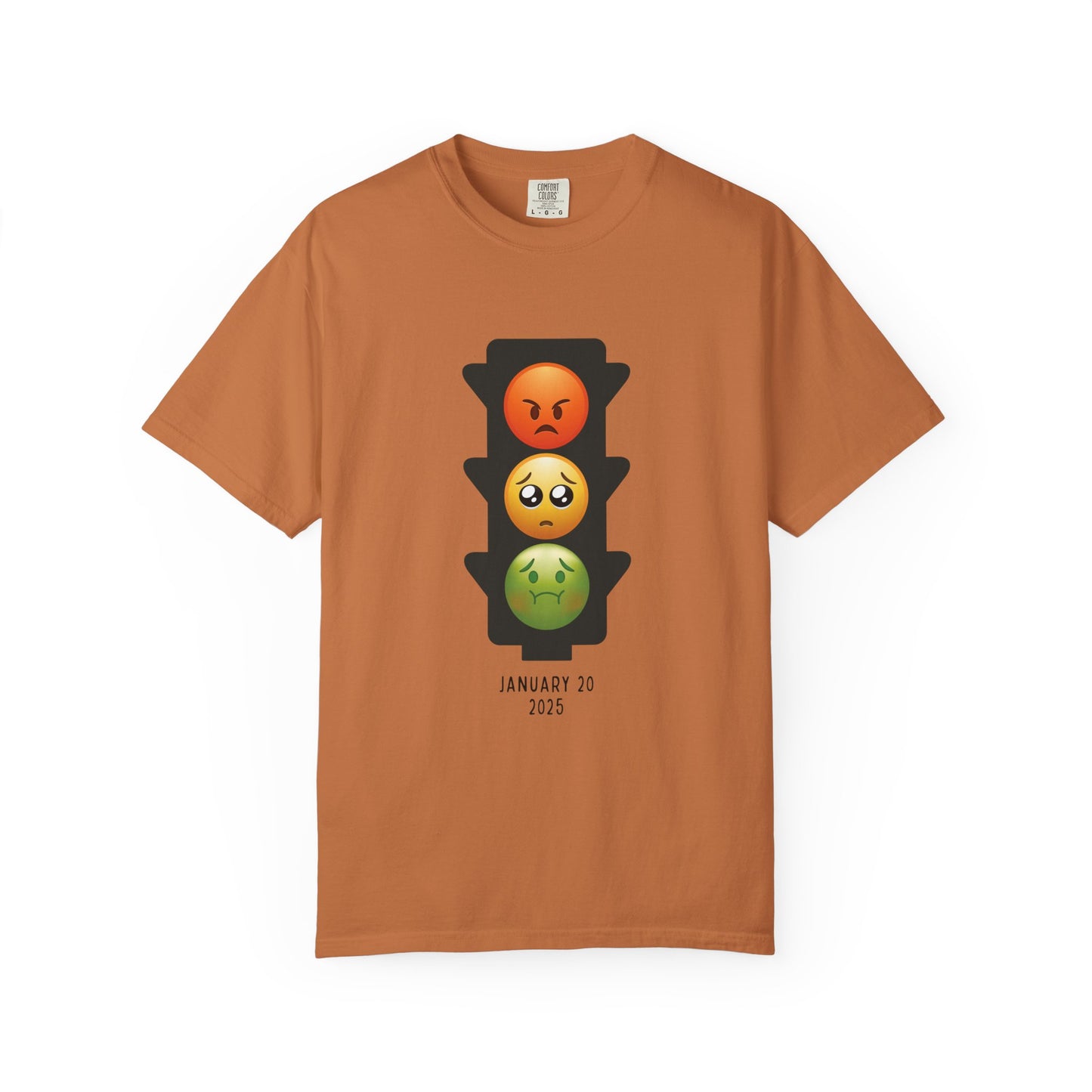 Graphic T shirt funny emojis orange