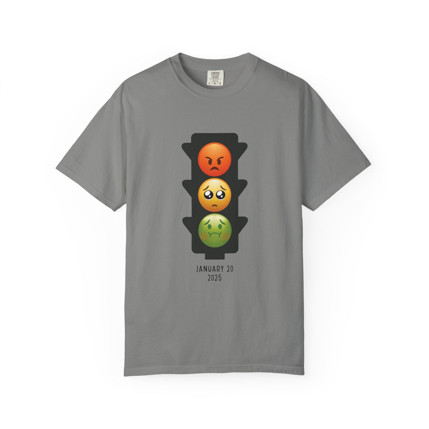 Graphic T shirt funny emojis grey gray