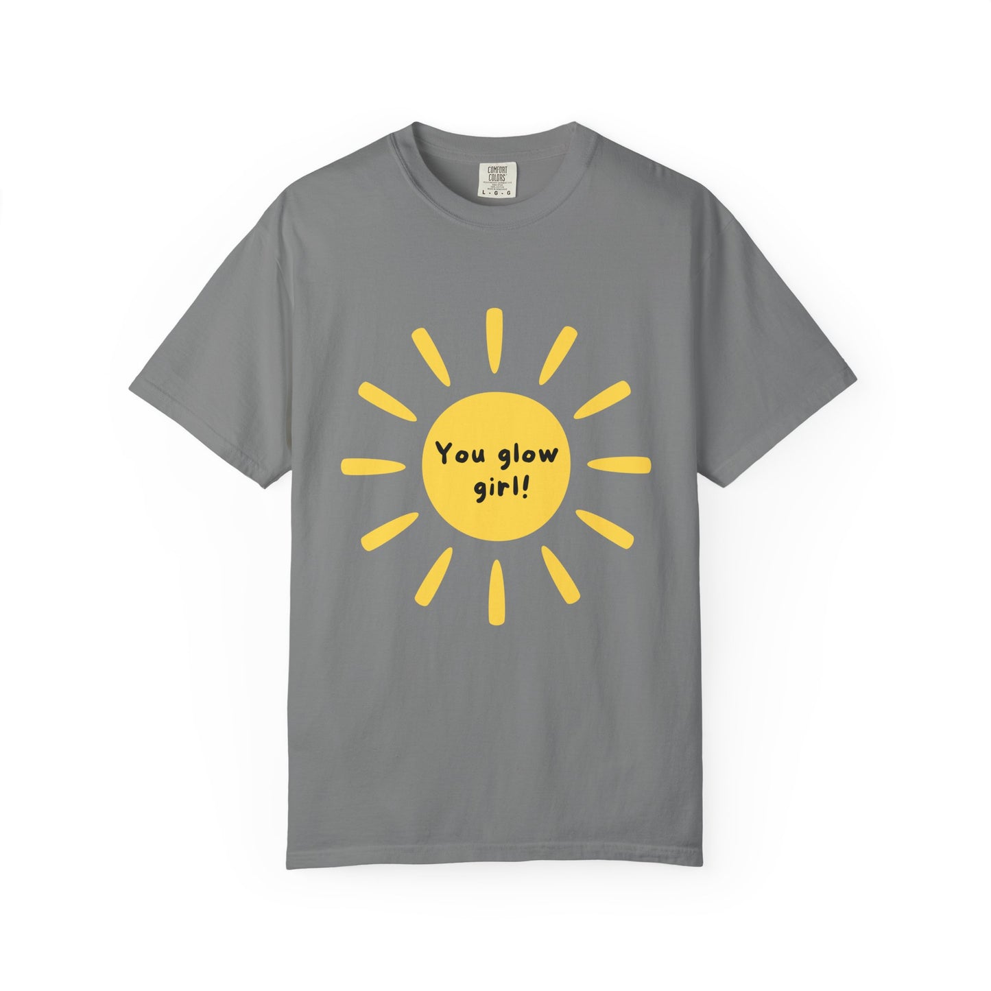 Graphic T shirt sun light gray grey