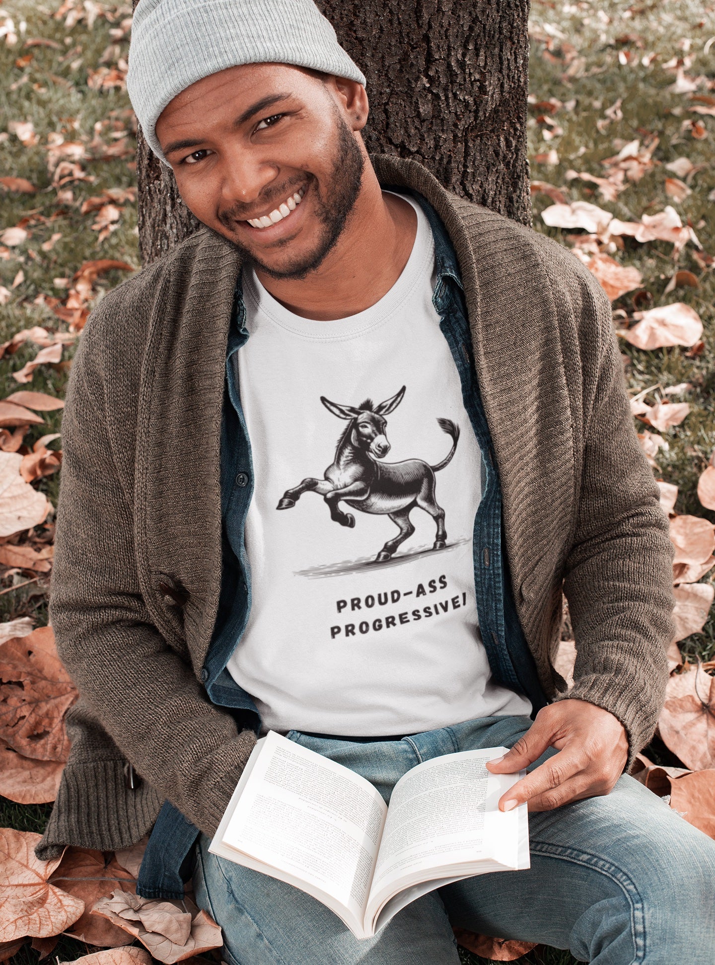 "Proud-Ass Progressive" Donkey T-shirt for Dems and Liberals