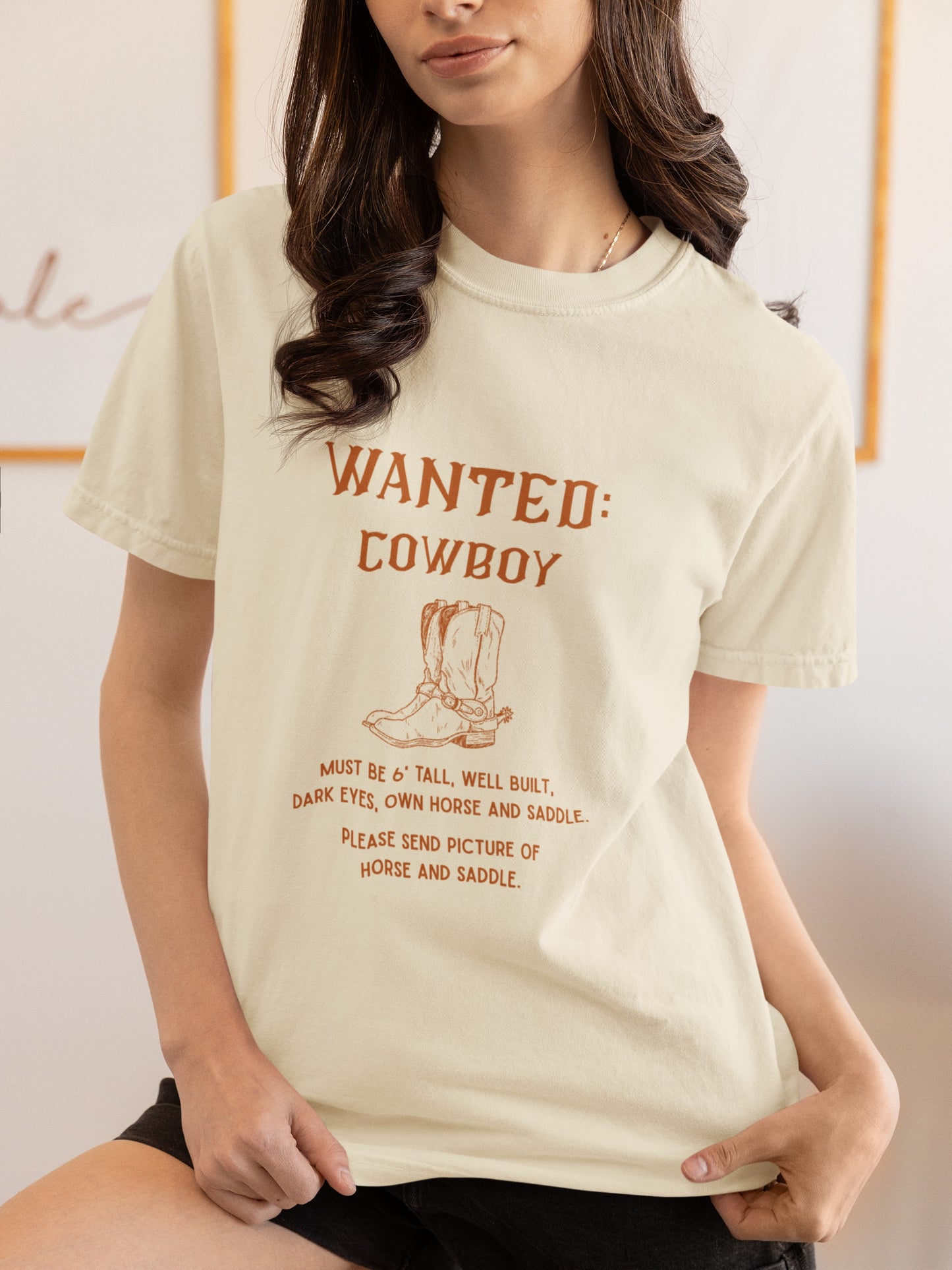 "Wanted: Cowboy..." Vintage Vibe Cowgirl T-shirt