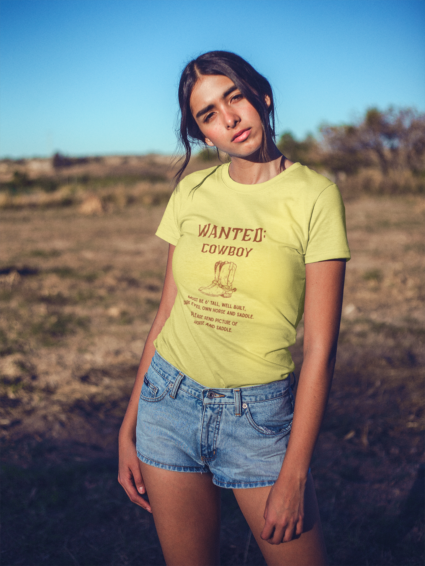 "Wanted: Cowboy..." Vintage Vibe Cowgirl T-shirt