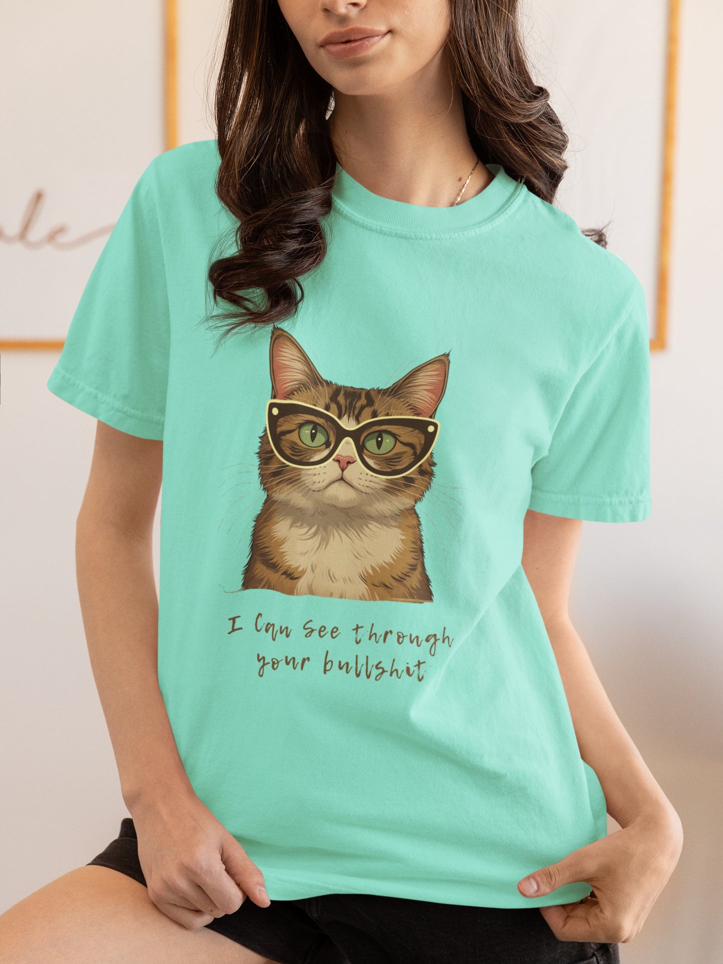 "I Can See Through Your Bullsh*t" Snarky Cat Tee