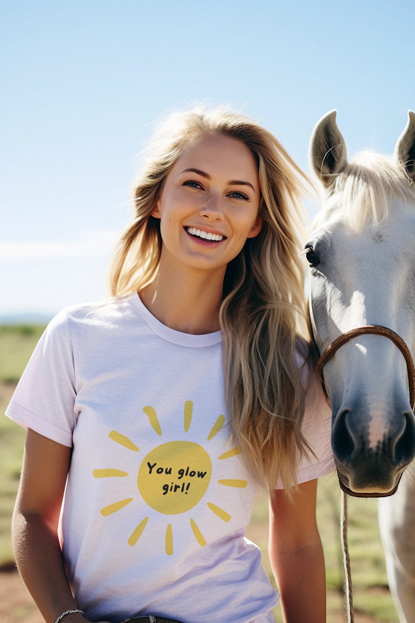 "You Glow Girl!" Sun Motivational Tee