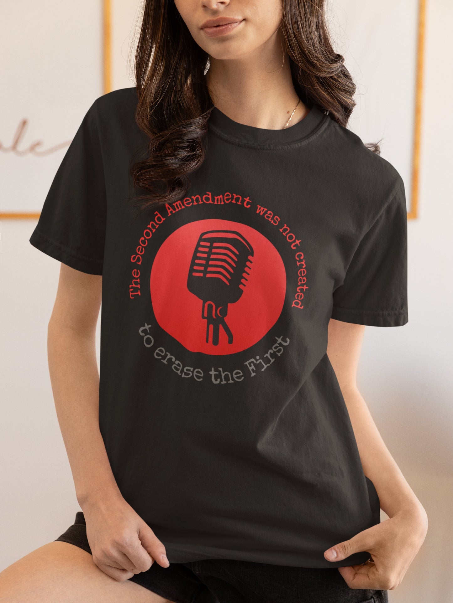 "The 2nd Amendment Was Not Created To Erase The 1st" Free Speech T-shirt