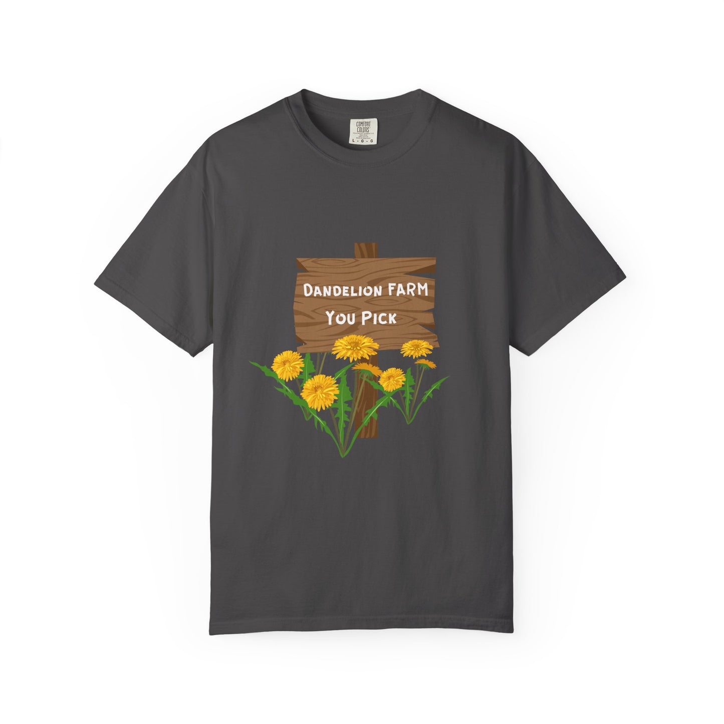 "Dandelion Farm. You Pick"  100% Cotton Shirt for Gardeners