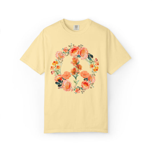 "Floral Peace Sign" Flower Lover's Peace Tee