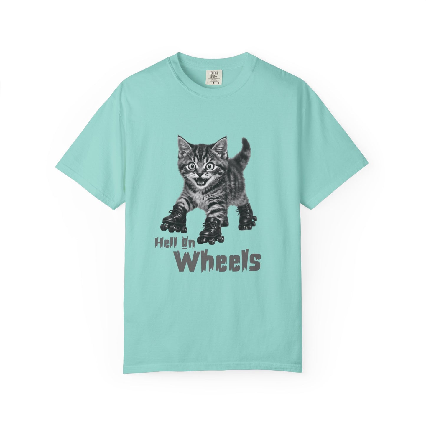 "Hell On Wheels" Roller Skating Cat Tee
