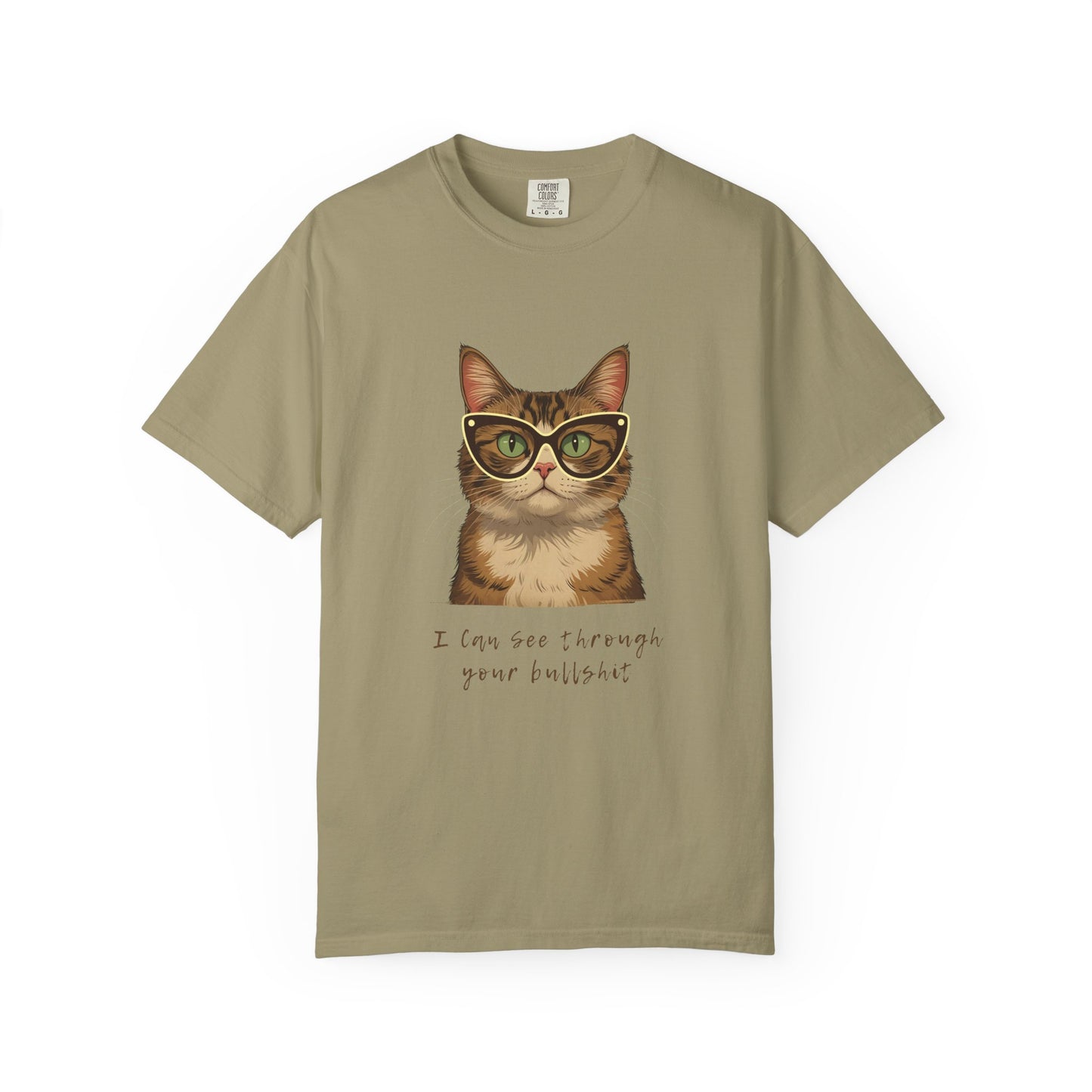 "I Can See Through Your Bullsh*t" Snarky Cat Tee