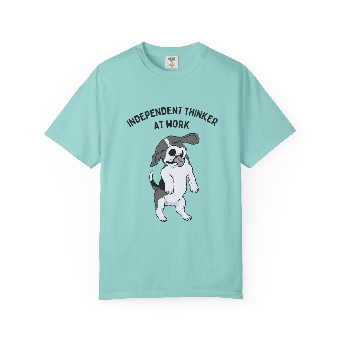 Blue T shirt with sill beagle dog