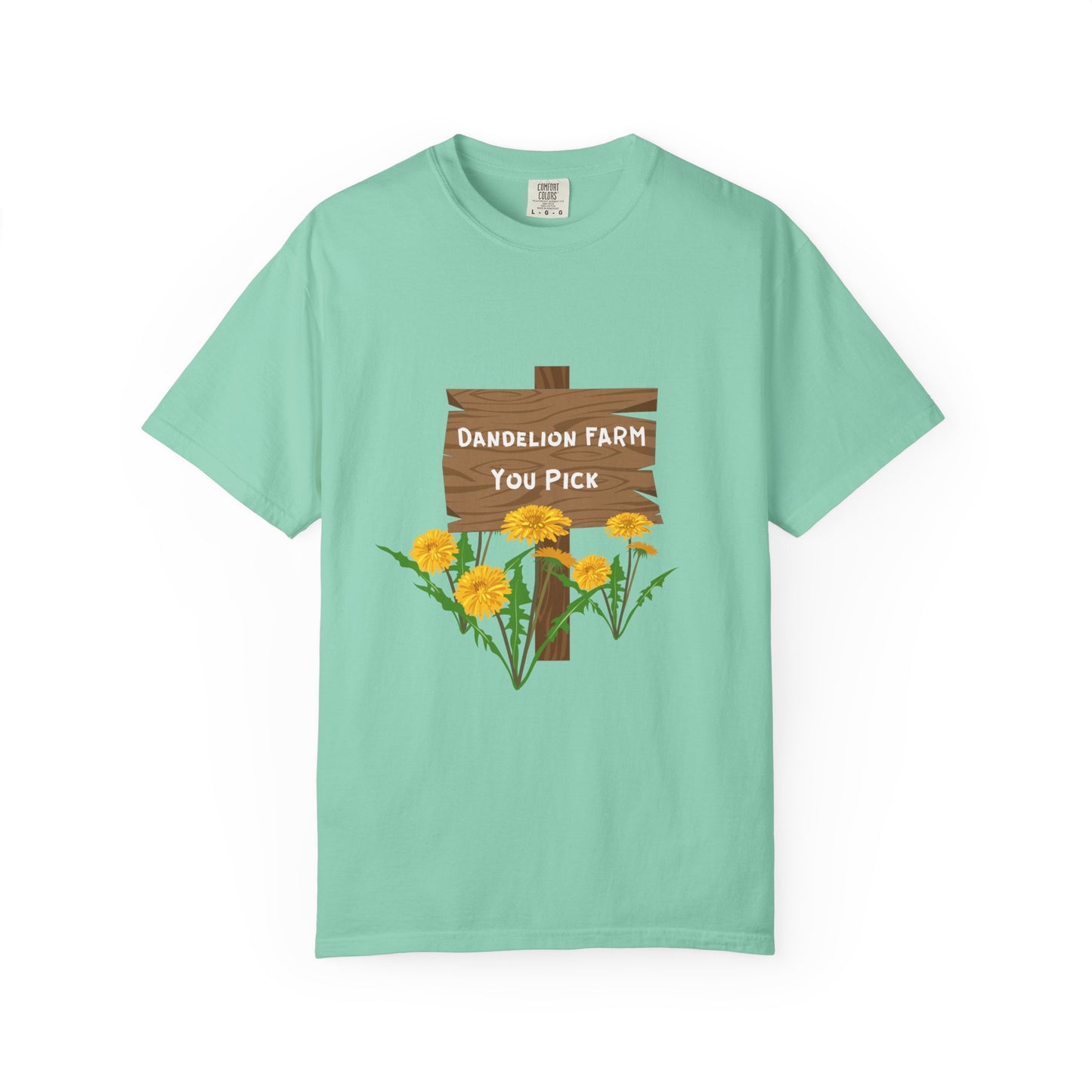 "Dandelion Farm. You Pick"  100% Cotton Shirt for Gardeners