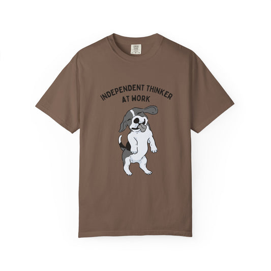 Brown T shirt with sill beagle dog