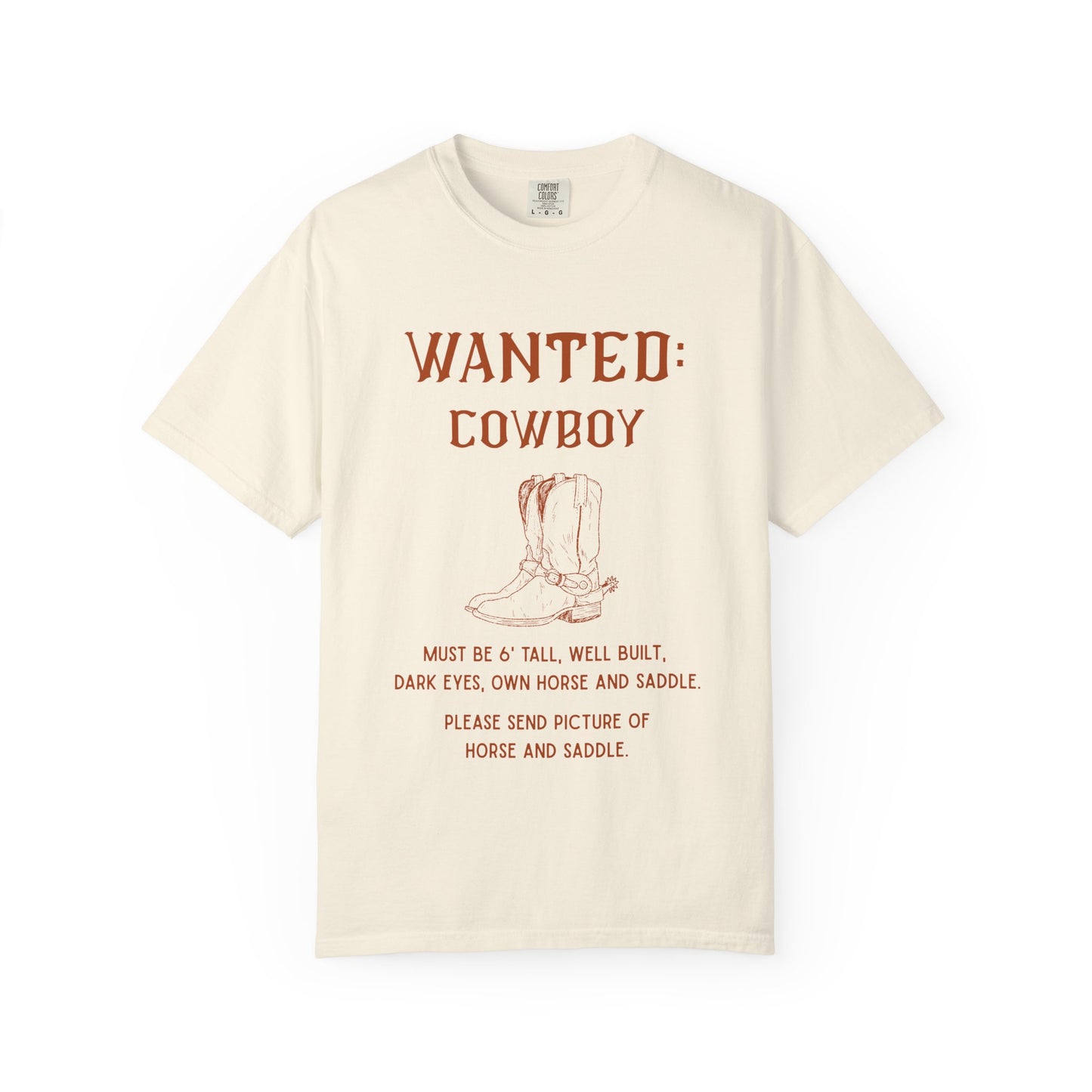 "Wanted: Cowboy..."  Vintage Cowgirl Tee