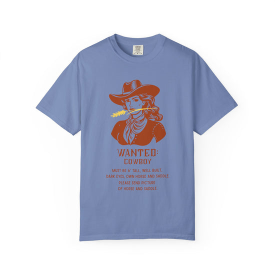 "Wanted: Cowboy..."  Vintage Style Cowgirl Tee