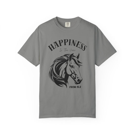 grey t shirt with horse head and nice saying