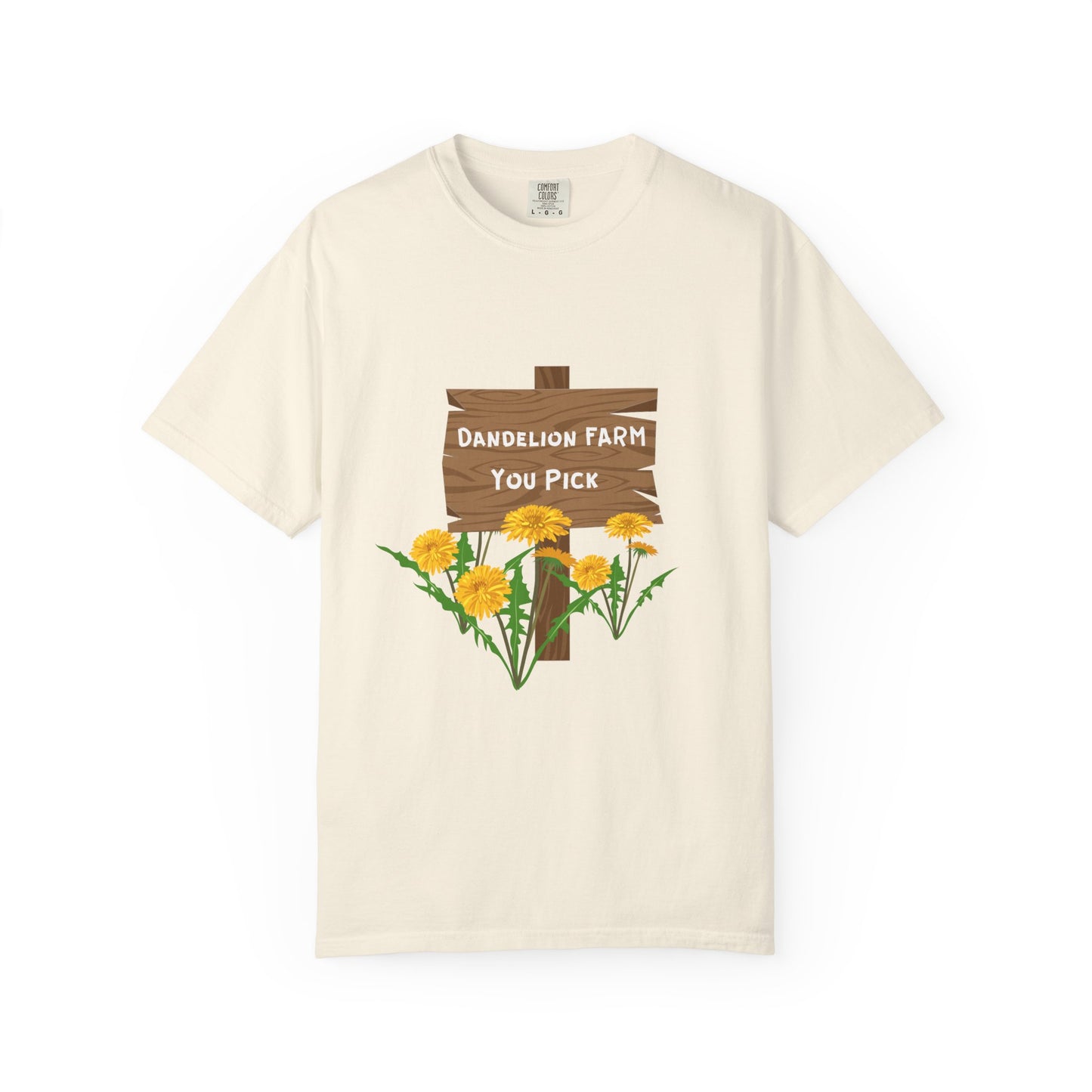 "Dandelion Farm. You Pick"  100% Cotton Shirt for Gardeners