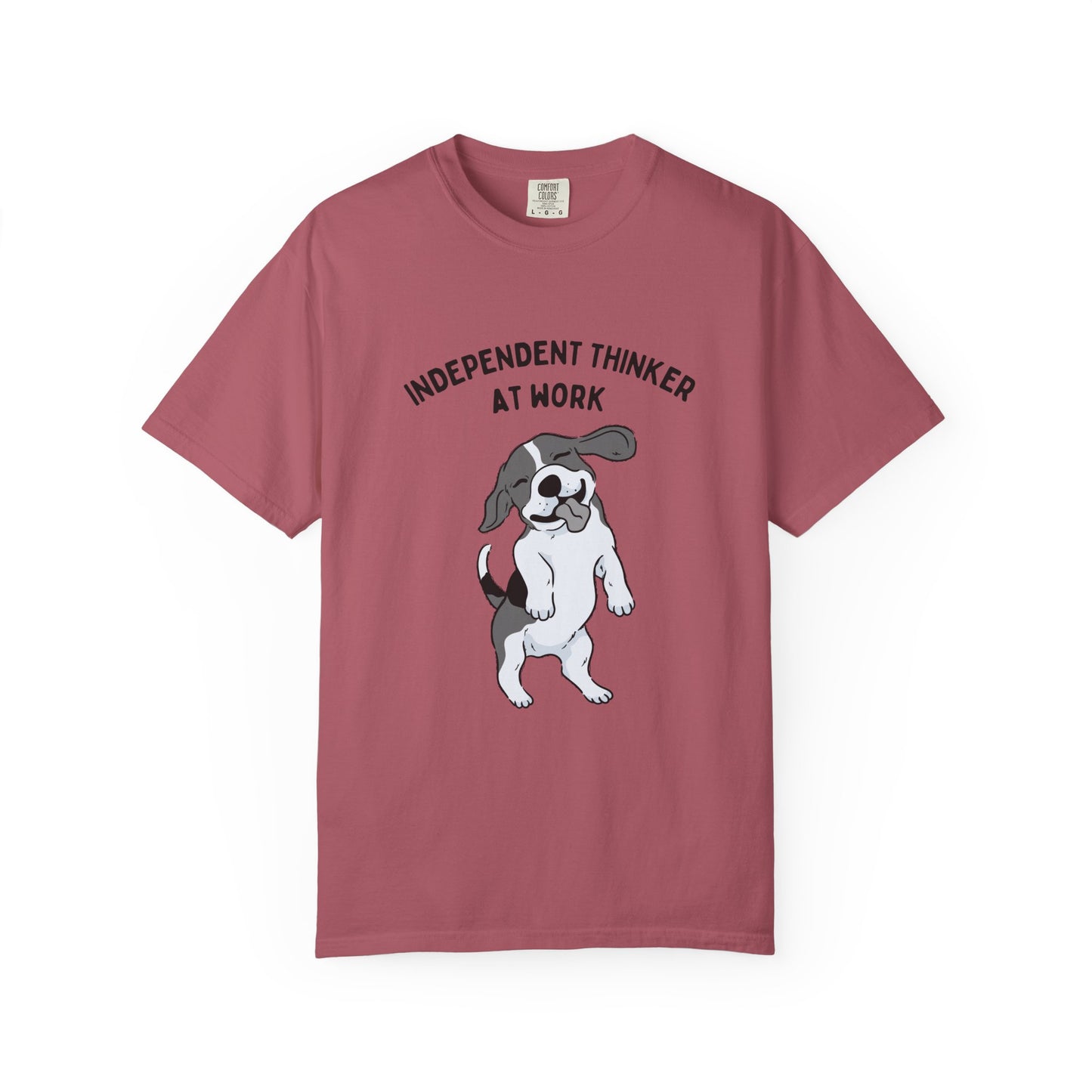 Red T shirt with sill beagle dog