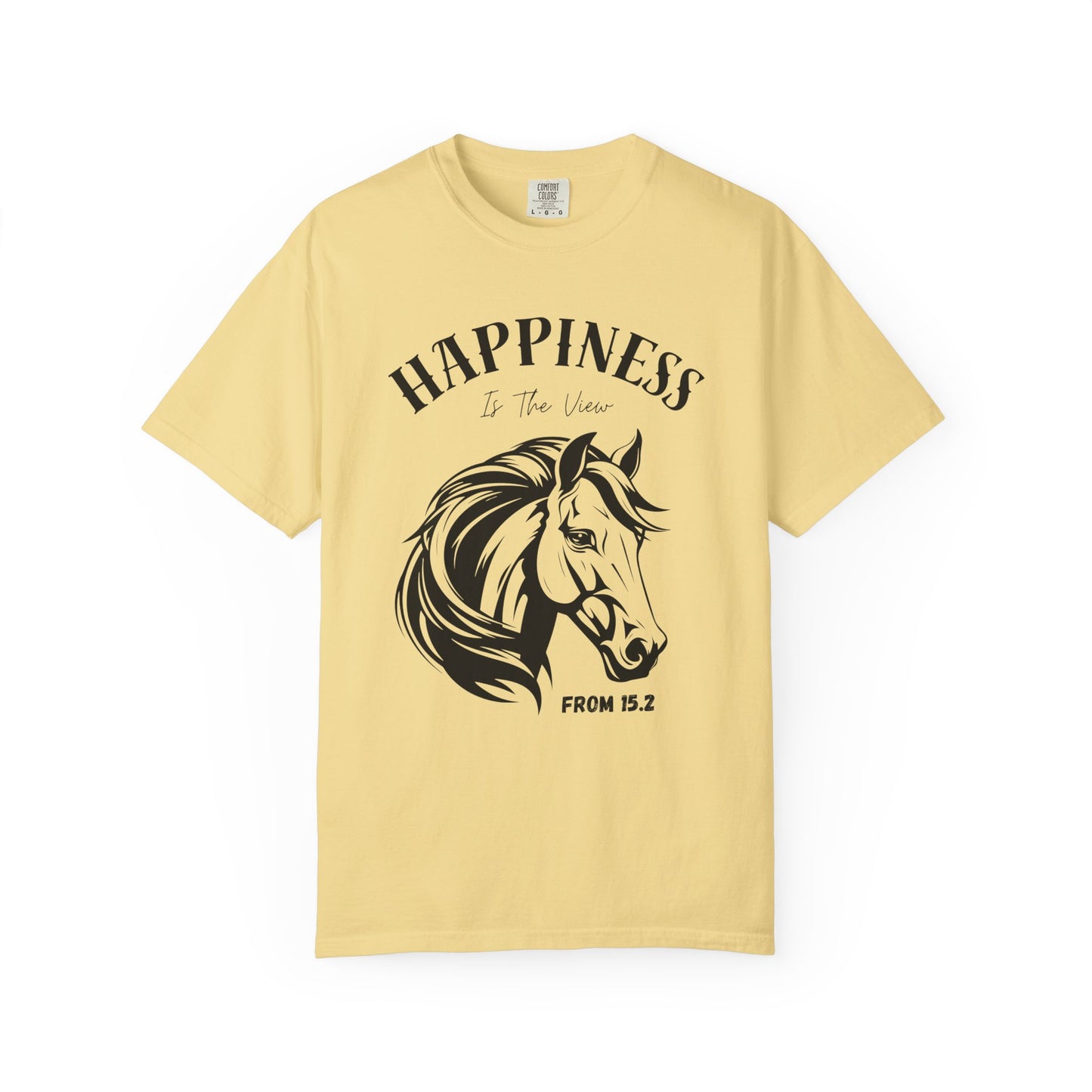 Yellow  t shirt with horse head and nice saying