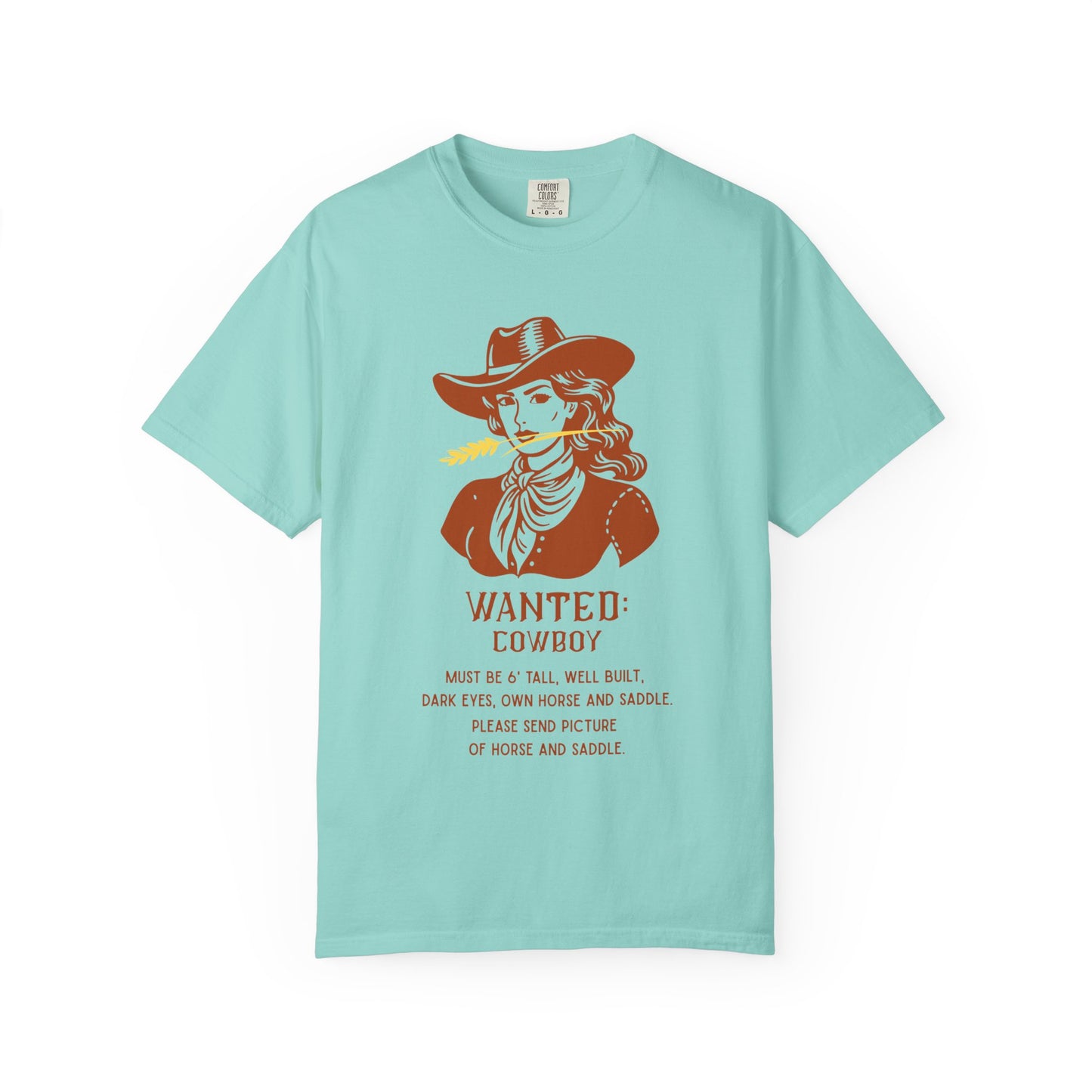 "Wanted: Cowboy..."  Vintage Style Cowgirl Tee