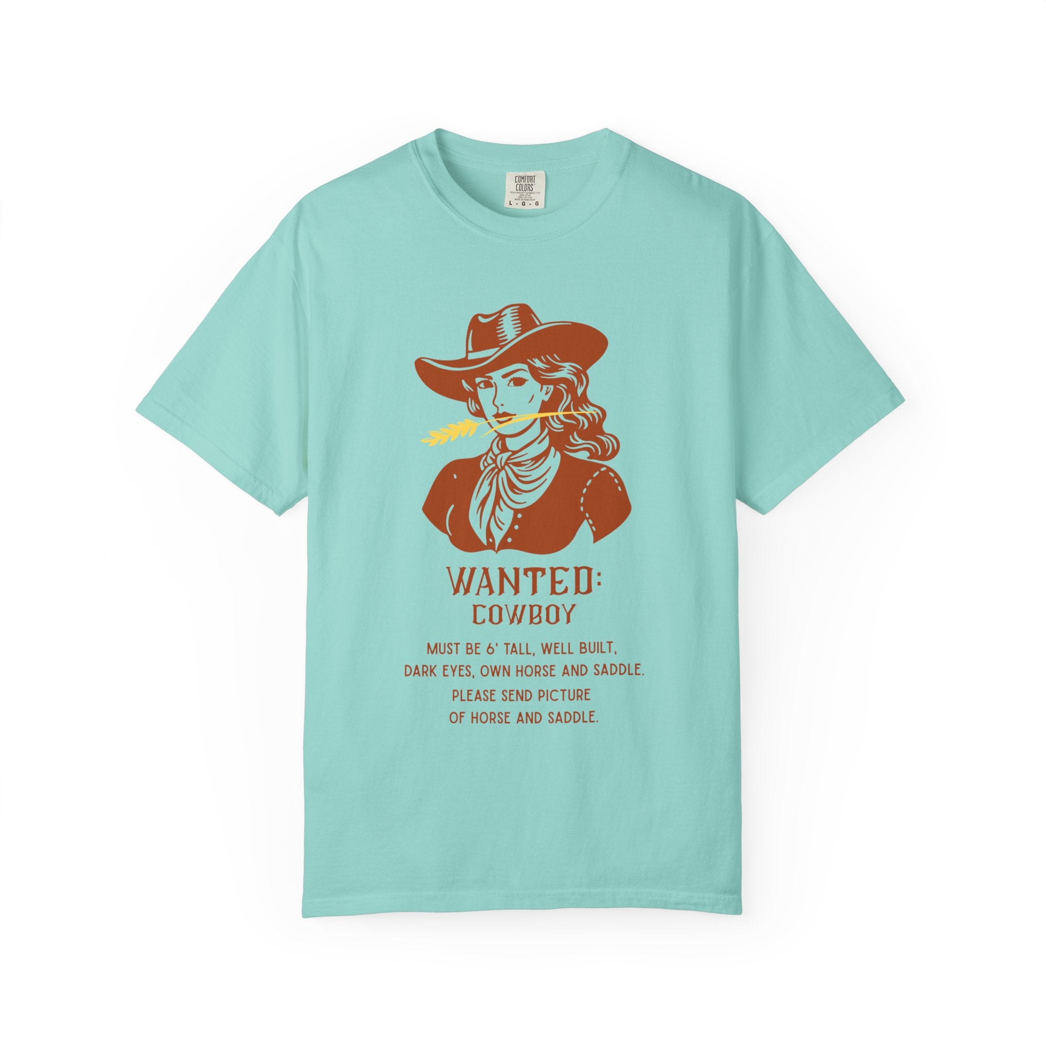 "Wanted: Cowboy..."  Vintage Style Cowgirl Tee