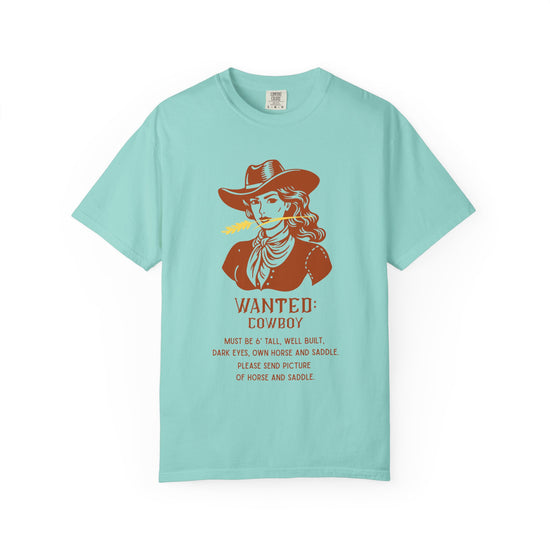 "Wanted: Cowboy..."  Vintage Style Cowgirl Tee