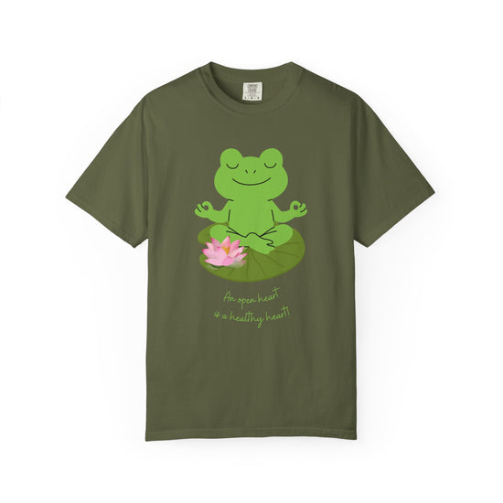 "An Open Heart Is A Healthy Heart" Zen Frog Tee