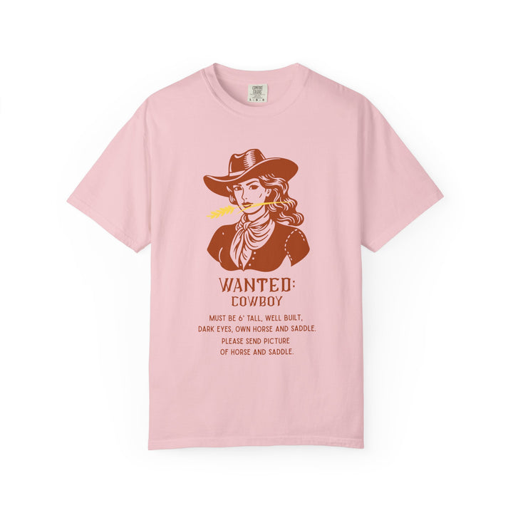 "Wanted: Cowboy..."  Vintage Style Cowgirl Tee