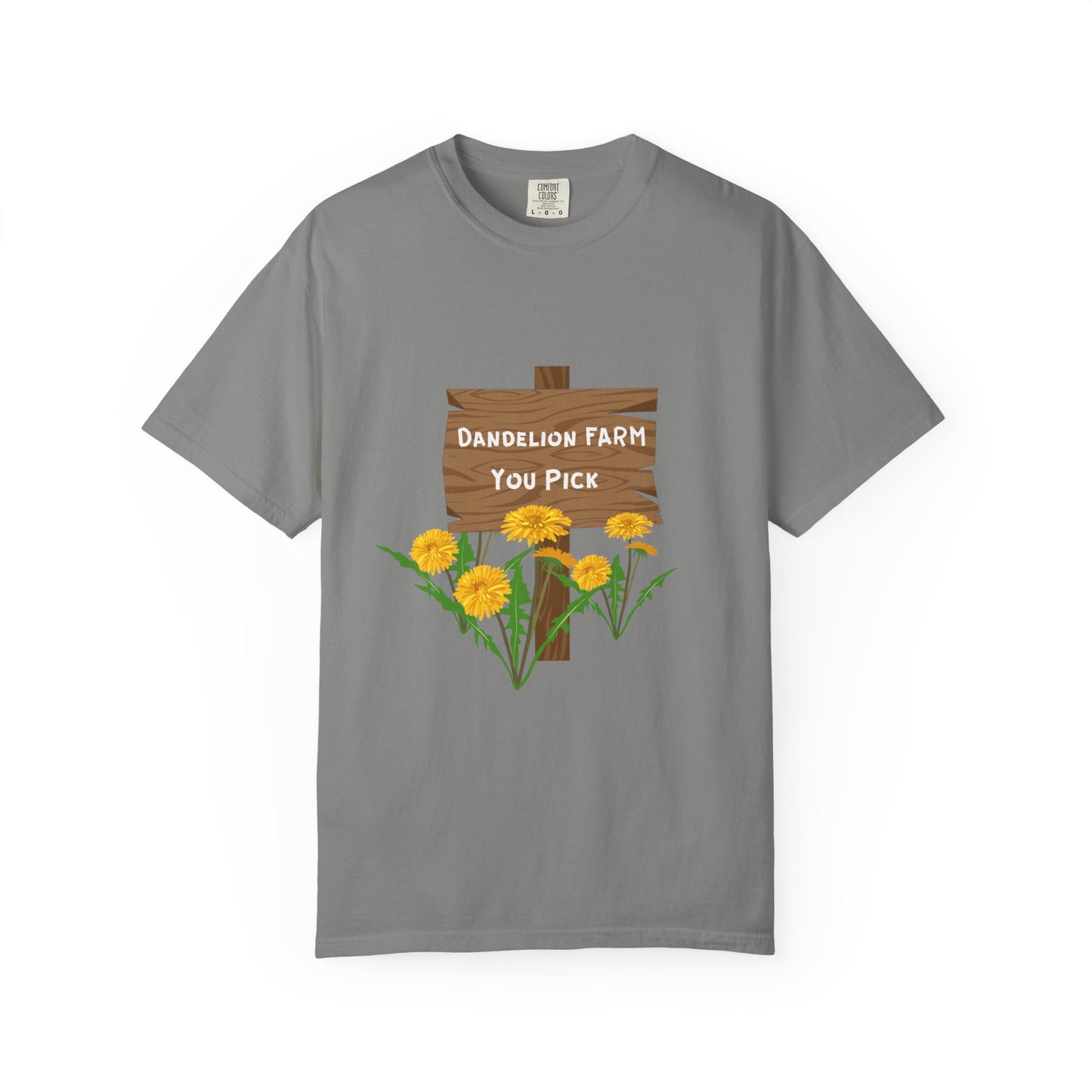 "Dandelion Farm. You Pick"  100% Cotton Shirt for Gardeners