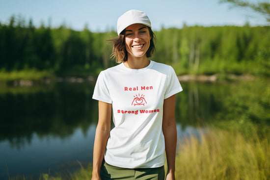"Real Men Love Strong Women"  Feminist Tee