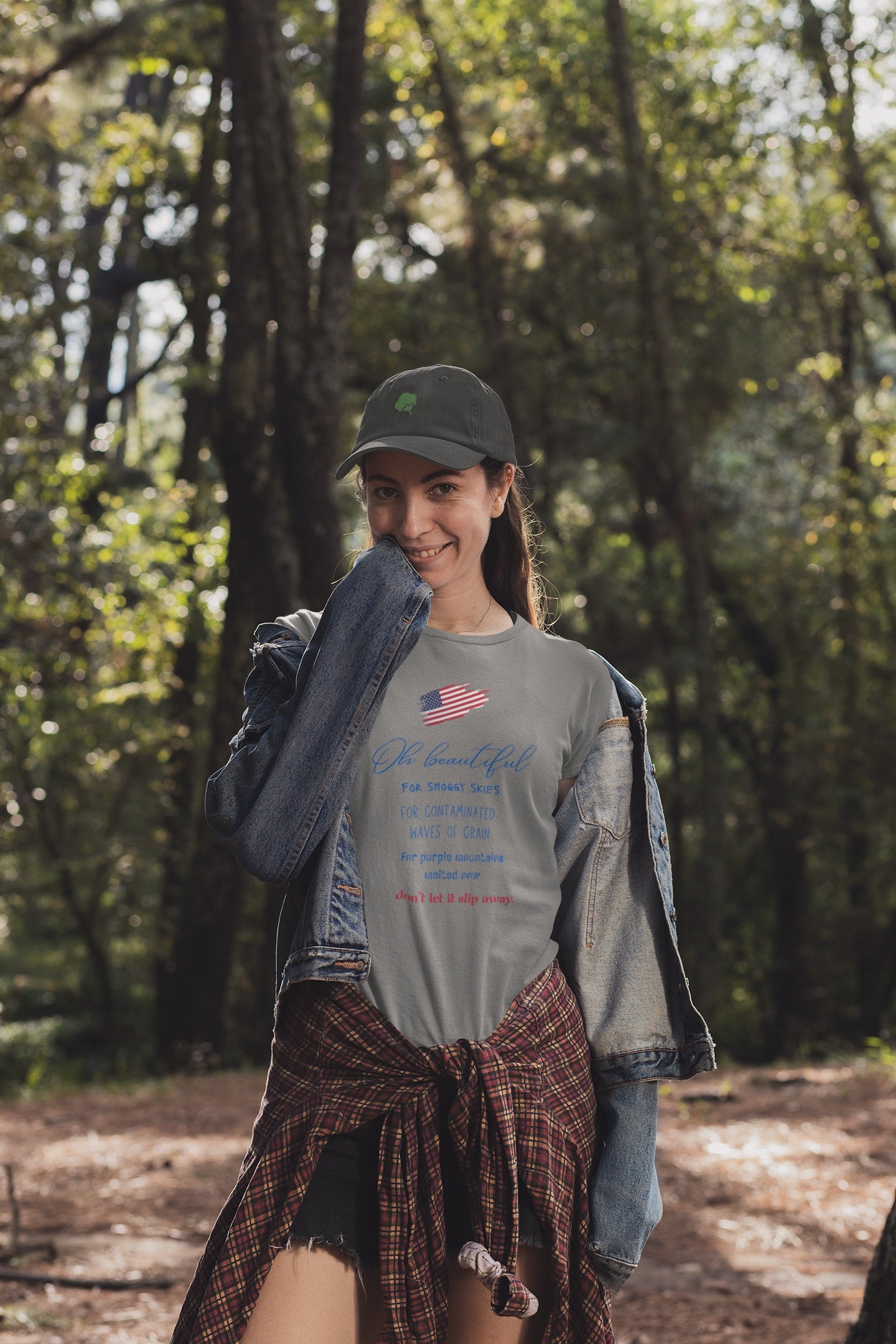 "Oh Beautiful For Smoggy Skies"  Climate Change Tee