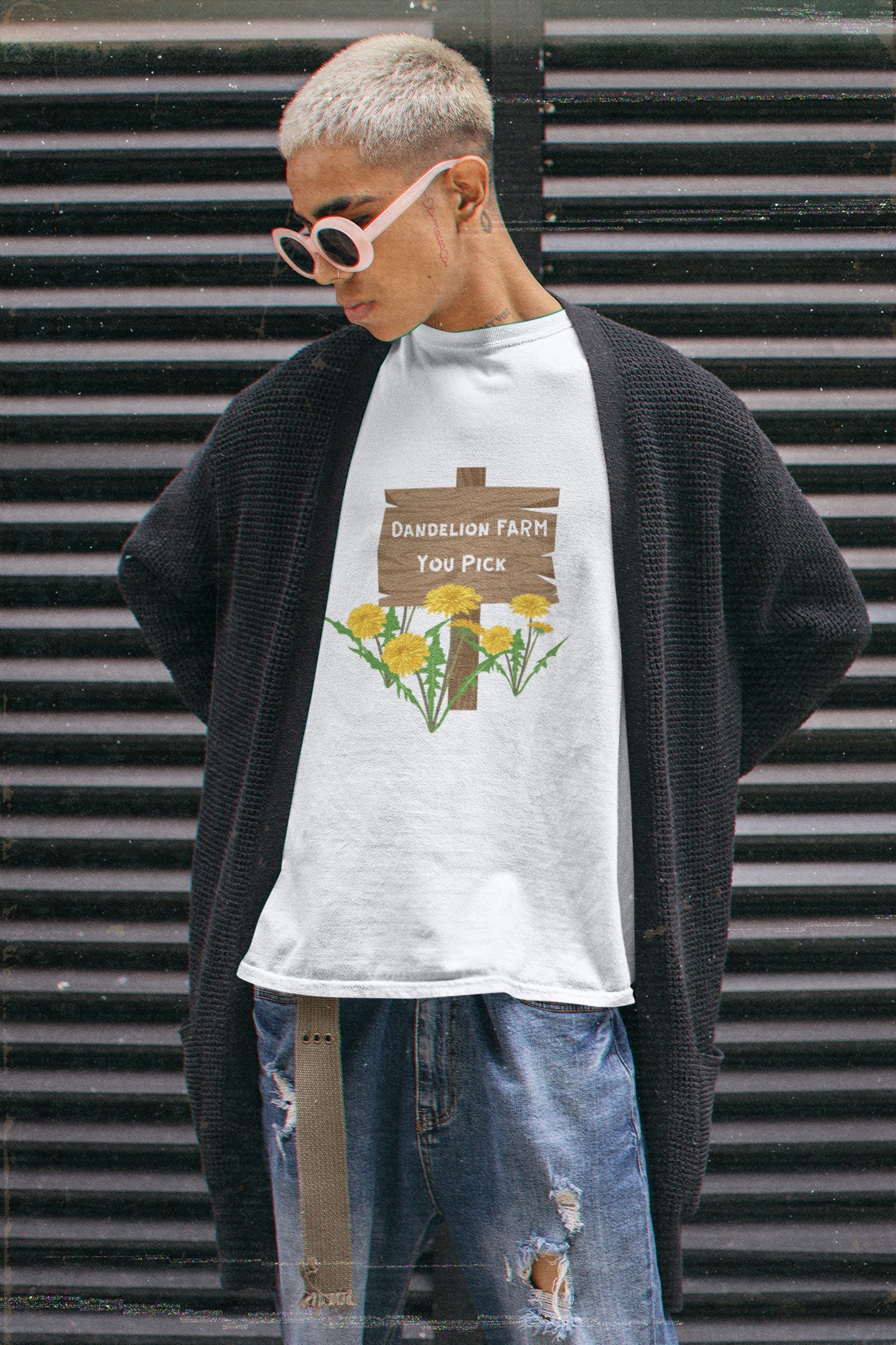 "Dandelion Farm. You Pick"  100% Cotton Shirt for Gardeners