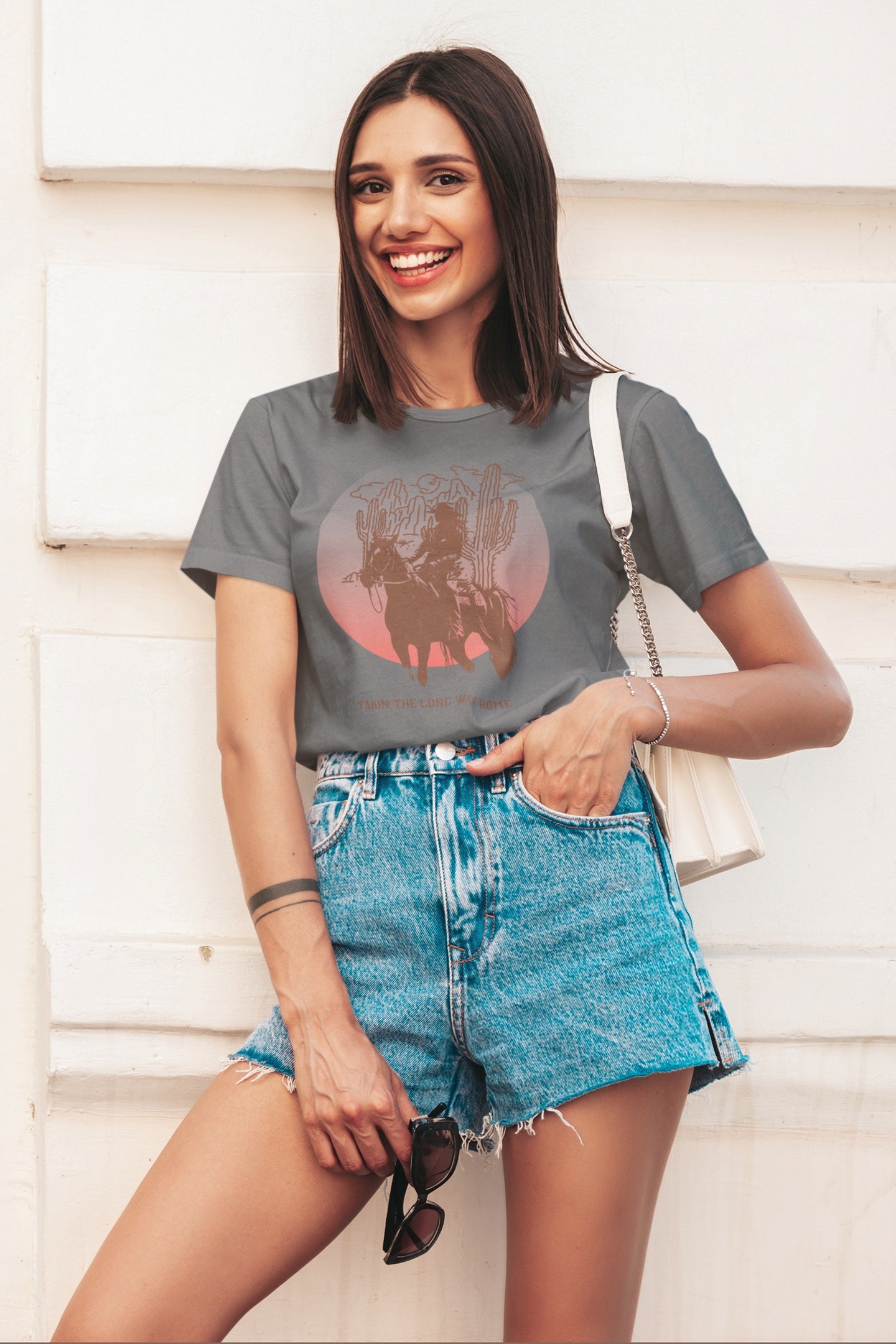Takin' The Long Way Home" Vintage Cowgirl Tee