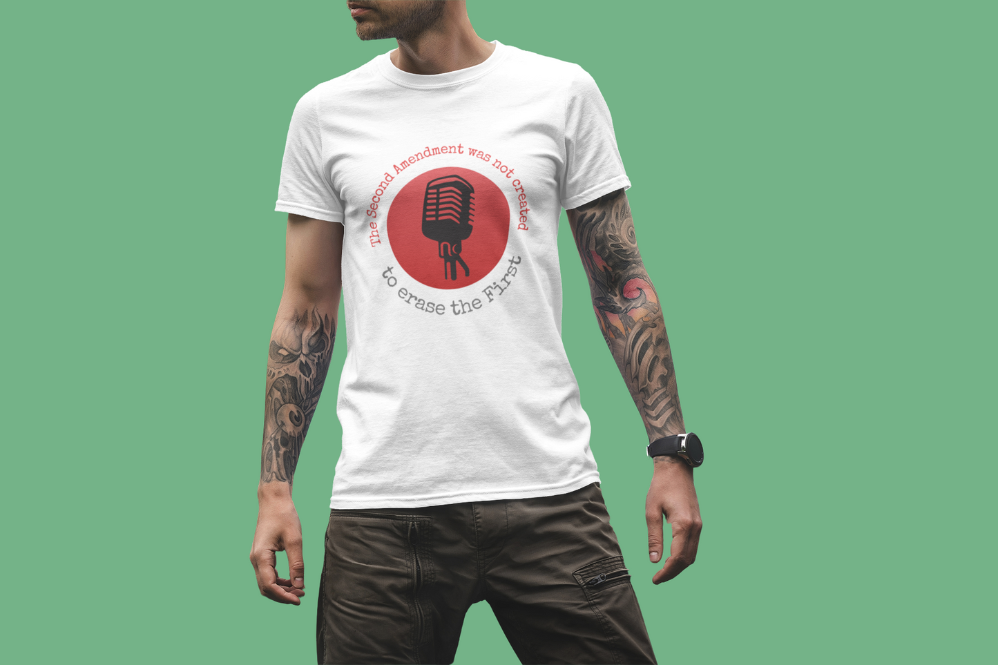 "The 2nd Amendment Was Not Created To Erase The 1st" Free Speech T-shirt
