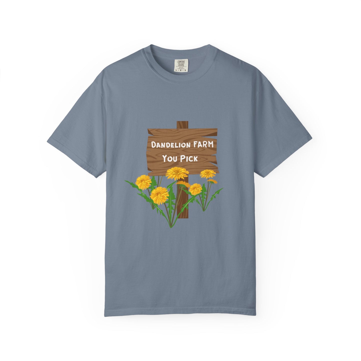 "Dandelion Farm. You Pick"  100% Cotton Shirt for Gardeners