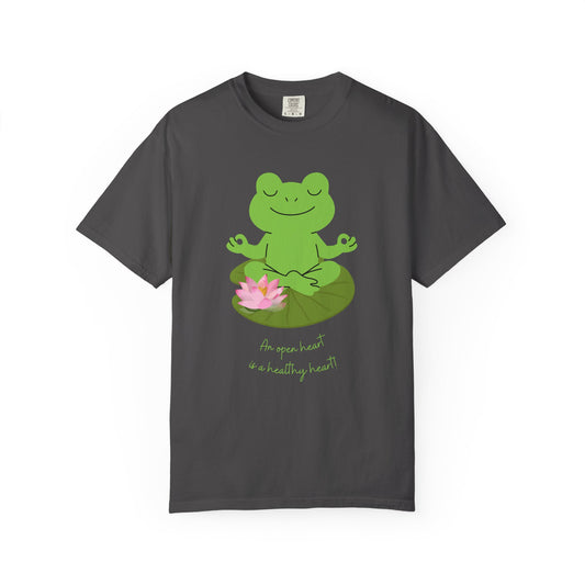 "An Open Heart Is A Healthy Heart" Zen Frog Tee