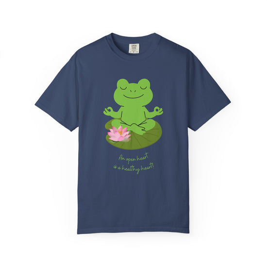 "An Open Heart Is A Healthy Heart" Zen Frog Tee