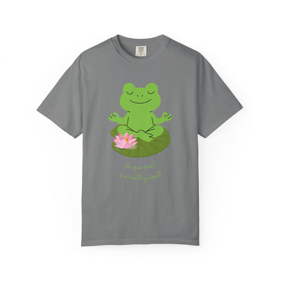 "An Open Heart Is A Healthy Heart" Zen Frog Tee