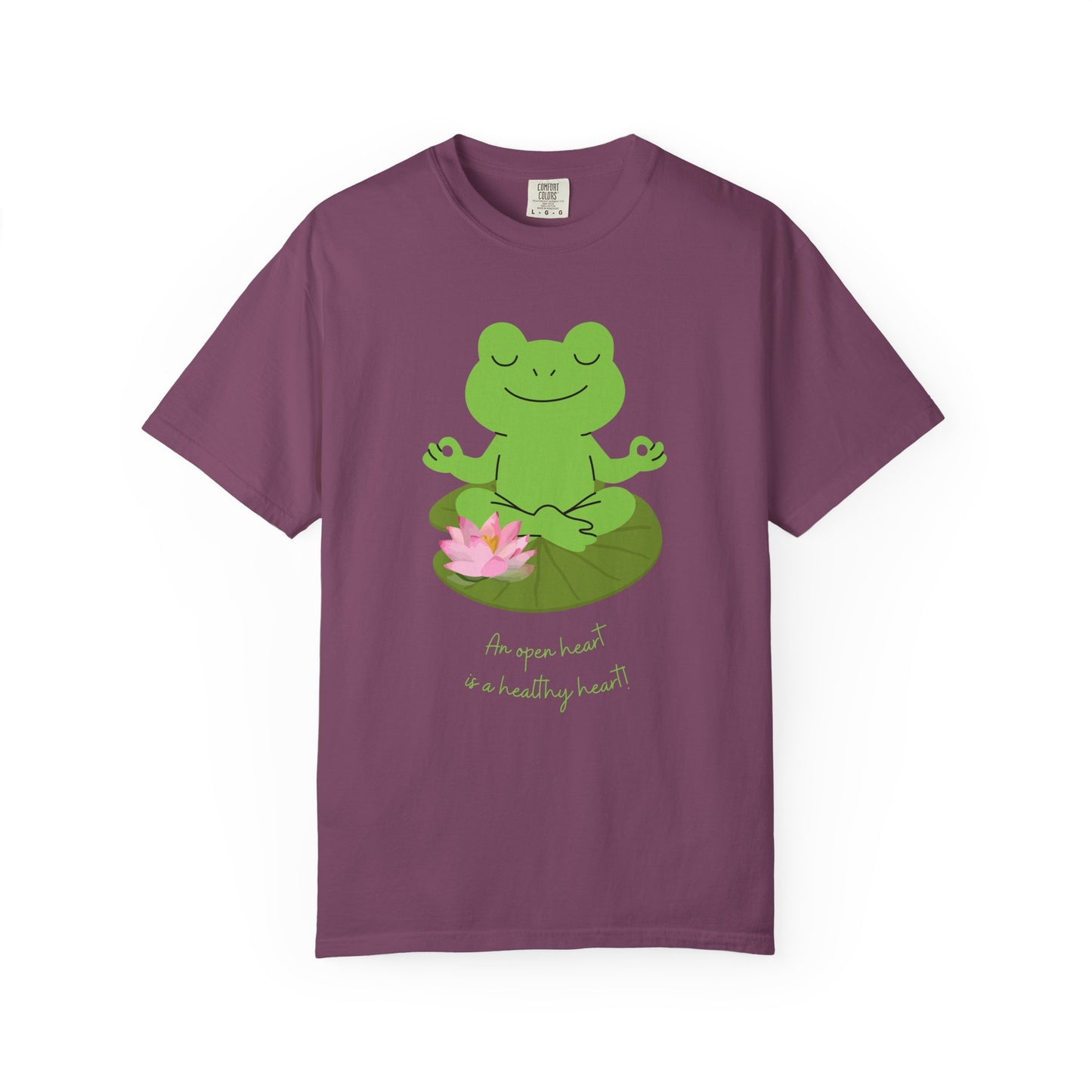"An Open Heart Is A Healthy Heart" Zen Frog Tee
