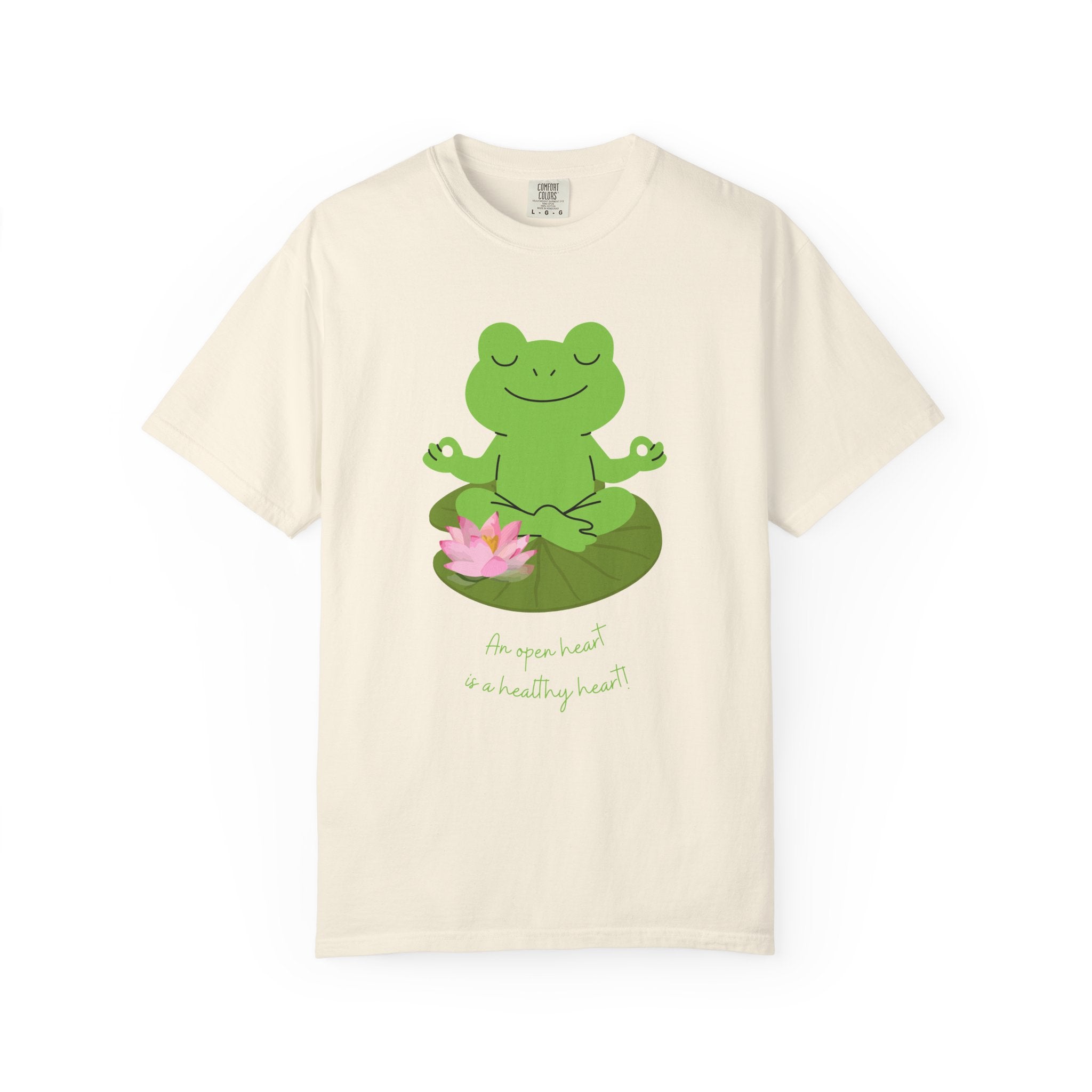 "An Open Heart Is A Healthy Heart" Zen Frog Tee