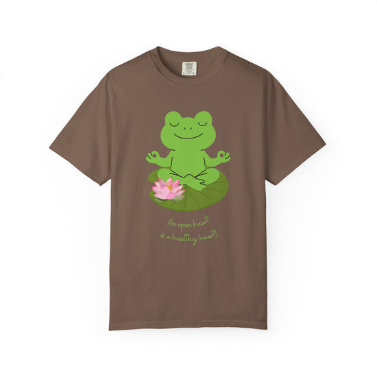 "An Open Heart Is A Healthy Heart" Zen Frog Tee